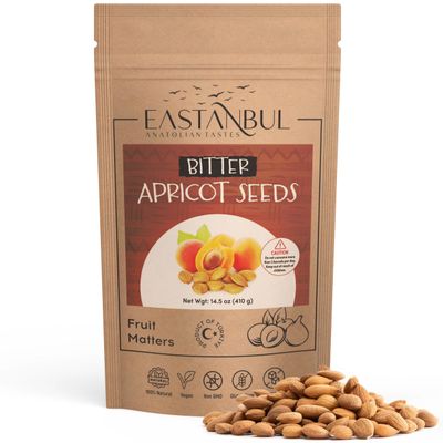 Eastanbul Apricot Seeds 14.5oz, Apricot Kernels Raw &amp; Bitter Apricot Seeds, 100% Natural Farm Fresh Bitter Apricot Kernels, Almondy Apricot Seed from Turkey