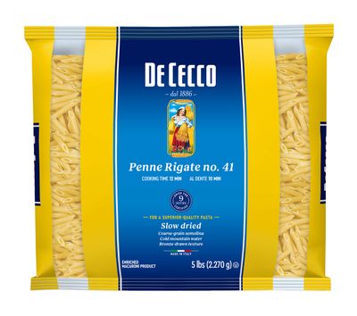 De Cecco Semolina Pasta, Penne Rigate No.41, 5 Pound (Pack of 4)