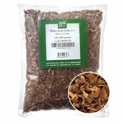 Monterey Bay Herb Co. Wild Cherry Bark | Black Cherry, Mountain Black Cherry, Choke Cherry | Used to Make Teas &amp; Syrups | Cut &amp; Sifted | 1 LB