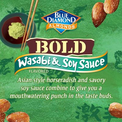 Blue Diamond Almonds Wasabi &amp; Soy Sauce Flavored Snack Nuts, 16 Oz Resealable Bag (Pack of 1)