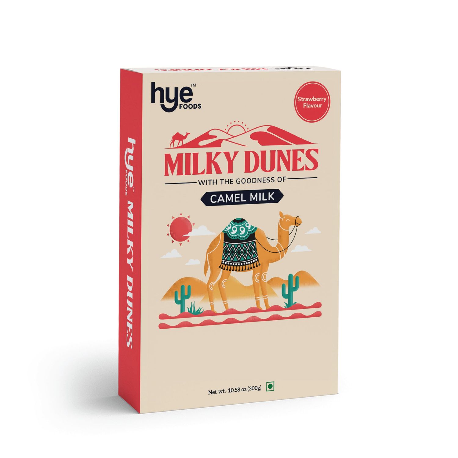 HYE FOODS Milky Dunes | Camel Milk Powder | Pasture Grazed | Strawberry | 300gms | 10.58 Oz