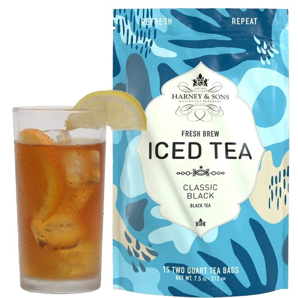 Harney &amp; Sons Organic Black Fresh Brew Iced Tea Two Qt Tea Bags, Unflavored, 15 Count