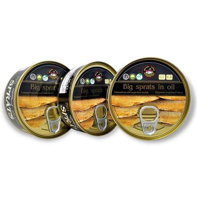 Brivais Vilnis Big Sprats in Grilled Catch Delicacy Oil, Gluten-Free, Vegan, Kosher, 8.45 oz, 240 grams, Pack of 3