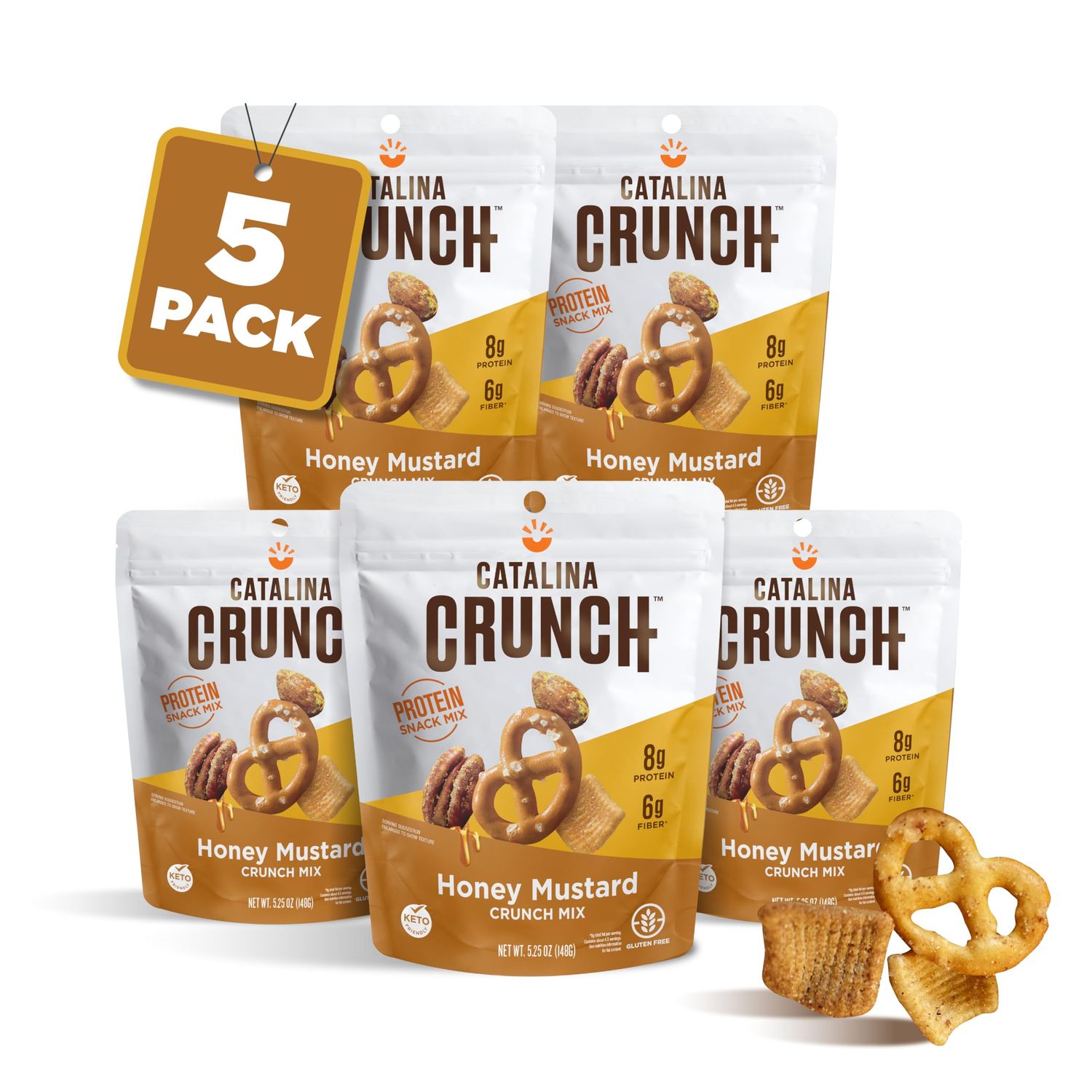 Catalina Crunch Honey Mustard Crunch Mix Protein Snack Mix | Low Carb, Keto Snacks, Pack Of 6