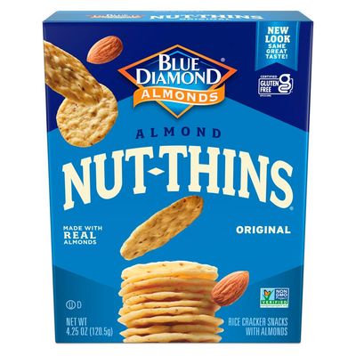 Blue Diamond Almonds Nut Thins Gluten Free Cracker Crisps, Original, 4.25 Ounce (Pack of 12)
