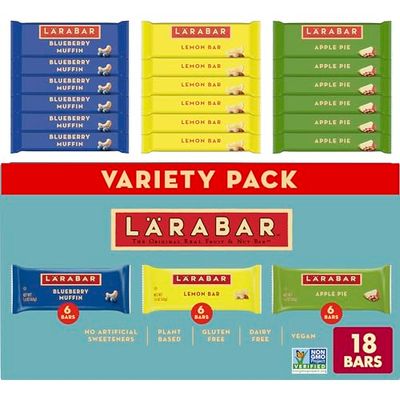 Larabar Variety Pack, Blueberry Muffin, Lemon Bar, Apple Pie, Fruit &amp; Nut Bars, 18 ct