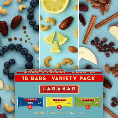 Larabar Variety Pack, Blueberry Muffin, Lemon Bar, Apple Pie, Fruit &amp; Nut Bars, 18 ct