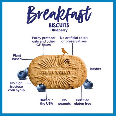 Goodie Girl, Blueberry Breakfast Biscuits | 16 Packs | Gluten Free | Plant Based | Peanut Free | Kosher | Includes 4 Boxes, 16 Packs Total