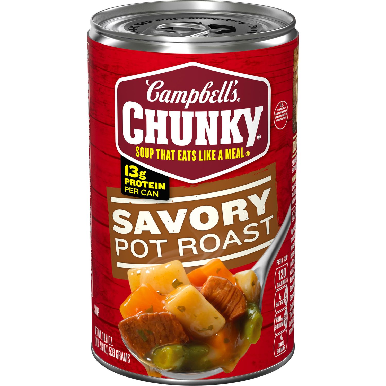 Campbells Chunky Soup, Savory Pot Roast Soup, 18.8 oz Can