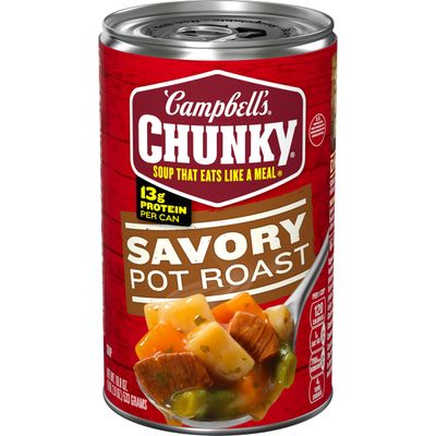 Campbells Chunky Soup, Savory Pot Roast Soup, 18.8 oz Can