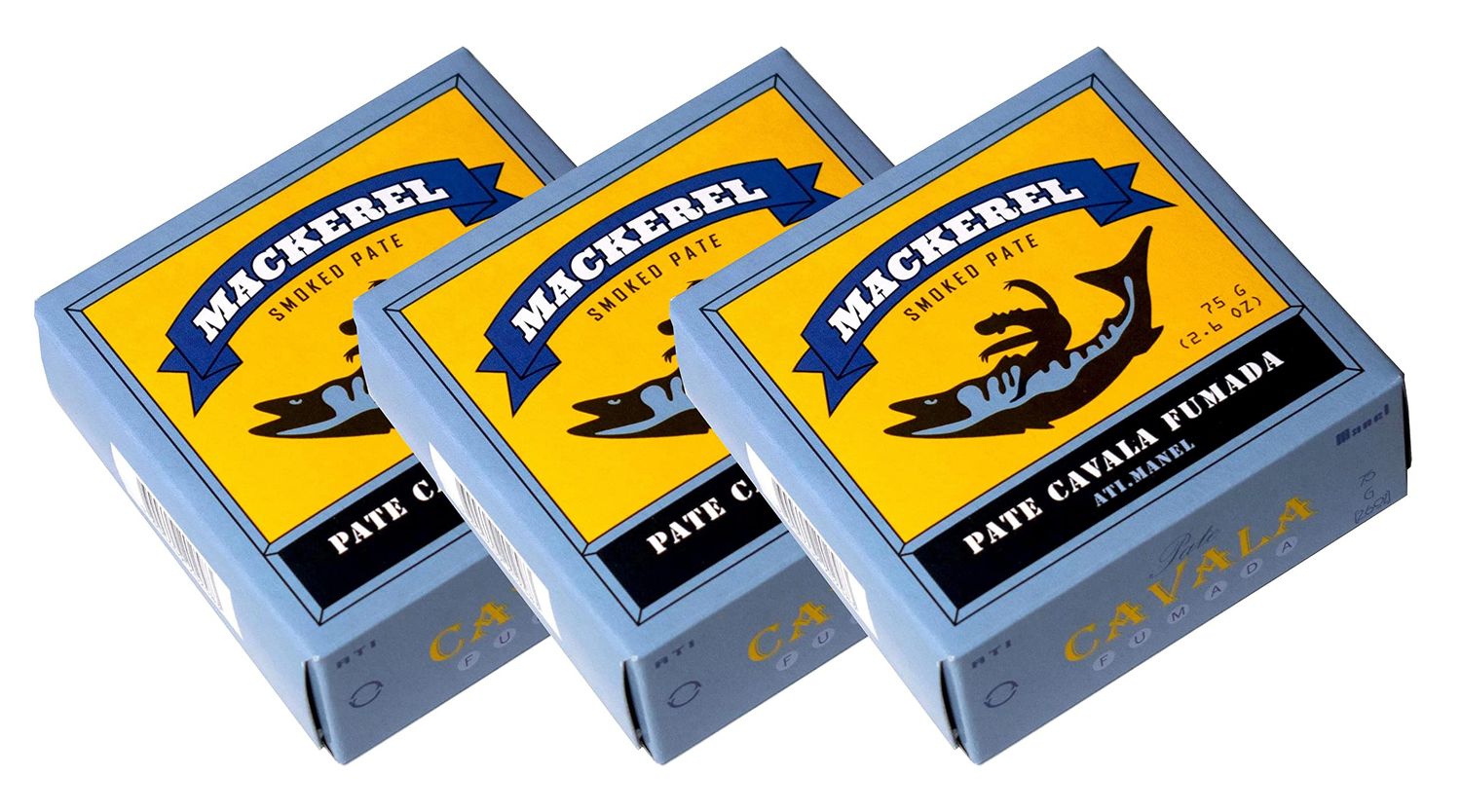 Portuguese Smoked Mackerel Pate | B Vitamins, Omega-3 | Tinned Seafood by Ati Manel | 3 x 75g Cans