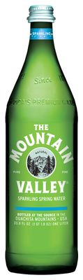 THE MOUNTAIN VALLEY NATURAL PURE FINE Sparkling Spring Water 1 L. Pack of 12