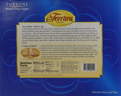 Torrone Nougat Candy, 18 Assorted Pieces (Ferrara) NET WT 7.62 216g