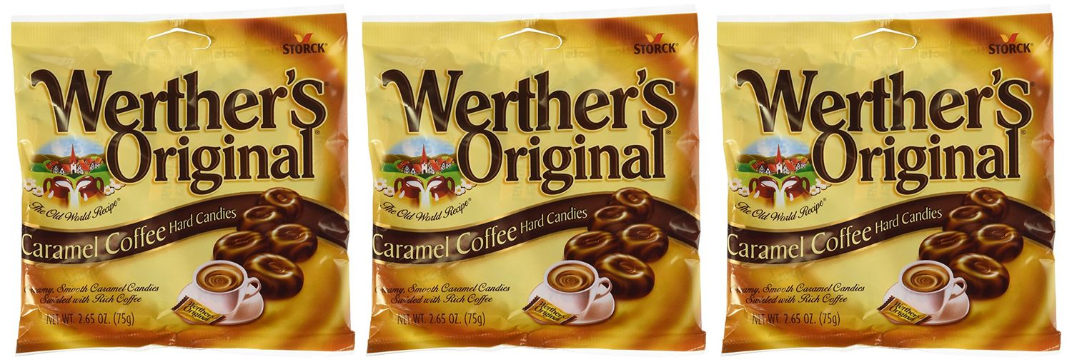 Werther&#39;s Original Caramel Coffee Hard Candies 2.65 oz 3 pack