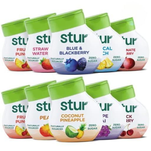 Stur Liquid Water Enhancer | The Ultimate 10-Pack Variety Pack | Naturally Sweetened | High in Vitamin C &amp; Antioxidants | Sugar Free | Zero Calories | Keto | Vegan | 10 Bottles, Makes 240 Drinks