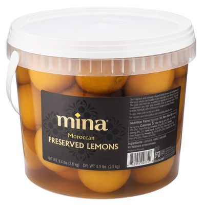 Mina Preserved Lemons - 8.4 lbs Authentic Moroccan Gourmet Beldi Lemons, Moroccan Preserved Lemon in Bulk, Ideal for Tagine, Couscous, Salads, Sauces, Non-GMO, Vegan, Keto, Kosher, Gluten Free