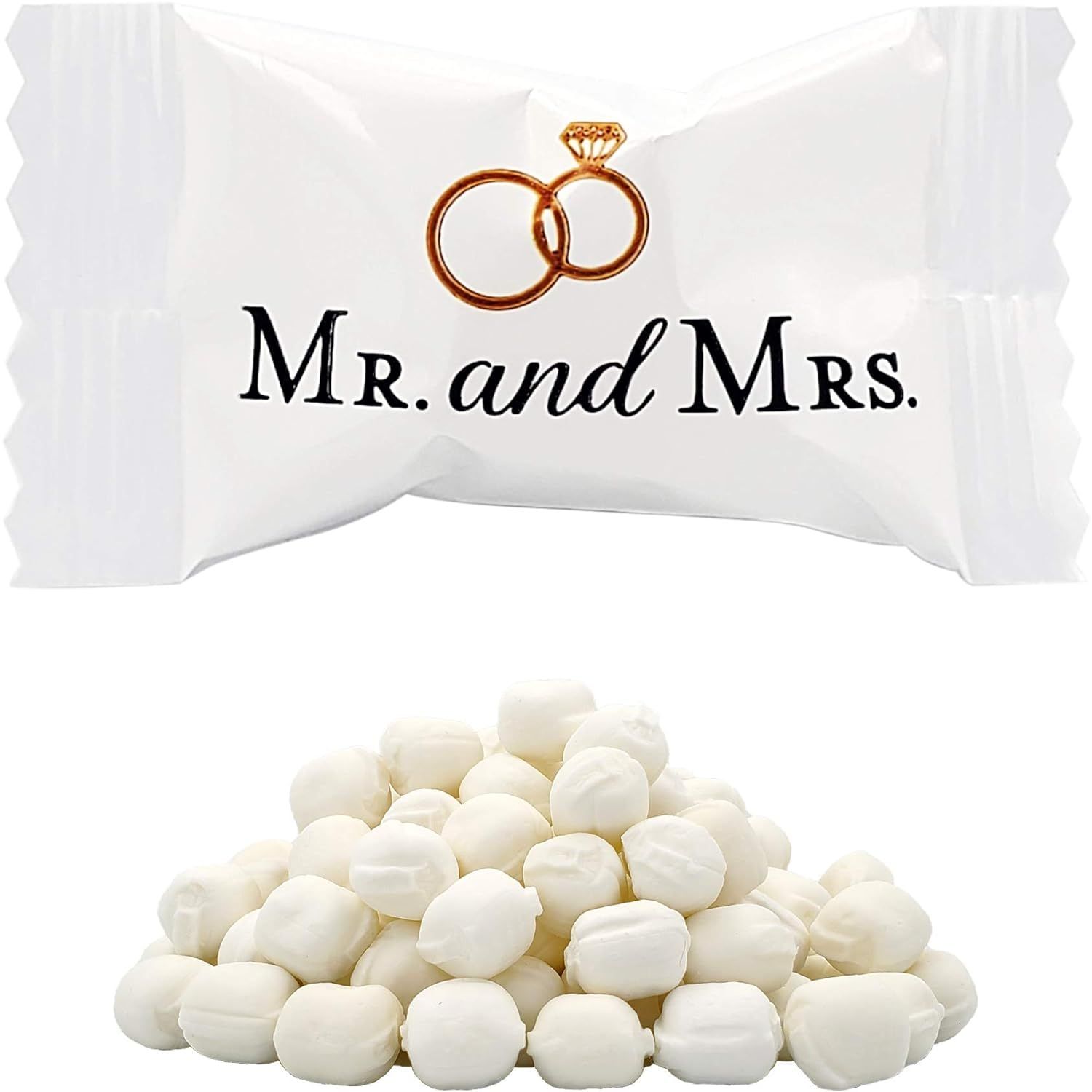 The Dreidel Company Mr. &amp; Mrs. Wedding Buttermints, Mint Candies, After Dinner Mints, Butter Mint Candy, Fat-Free, Individually Wrapped (110 Pieces)