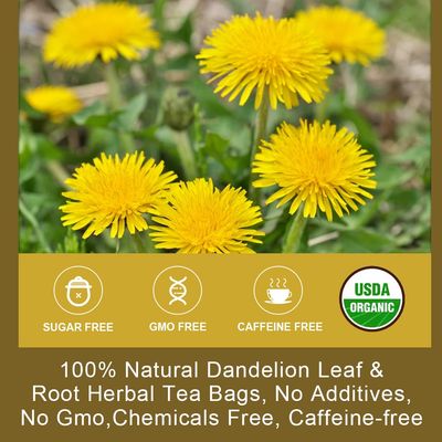 Dried Dandelion Leaf &amp; Root Tea - Natural Dandelion Herbal Tea for Liver Support, Antioxidant, Digestion and Immune Support, Caffeine Free - 40 Tea Bags