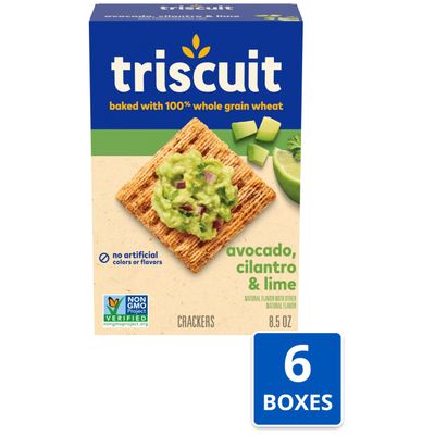 Triscuit Avocado, Cilantro &amp; Lime Whole Grain Wheat Crackers, 6 - 8.5 oz Boxes