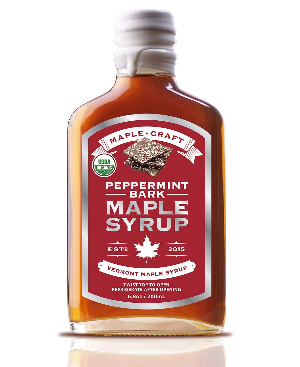 Maple Craft Foods, Peppermint Bark Vermont Maple Syrup (Organic)