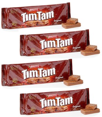 Arnotts  Tim Tam Original Australian Chocolate Biscuits 4 Pack Deal Box Packaging for Protection  Imported from Australia  Yummy