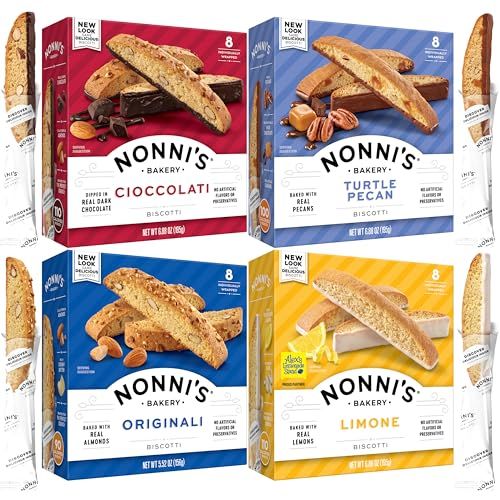 Nonni&#39;s Biscotti Variety Pack Of 4 - (Cioccolati Limone Originali Turtle Pecan)