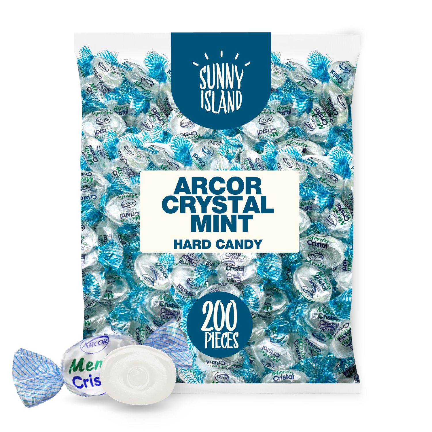 Arcor Crystal Mint, Refreshing Mints Hard Candy, Naturally Flavored, 2-Pound Bag (About 200 Pieces)