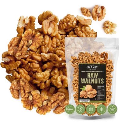 Premium Raw Walnut Pieces 32oz (2 lb) - 100% Natural, No-PPO, Non-GMO, Batch-Tested Gluten &amp; Peanut Free, Kosher, Small Batch Quality