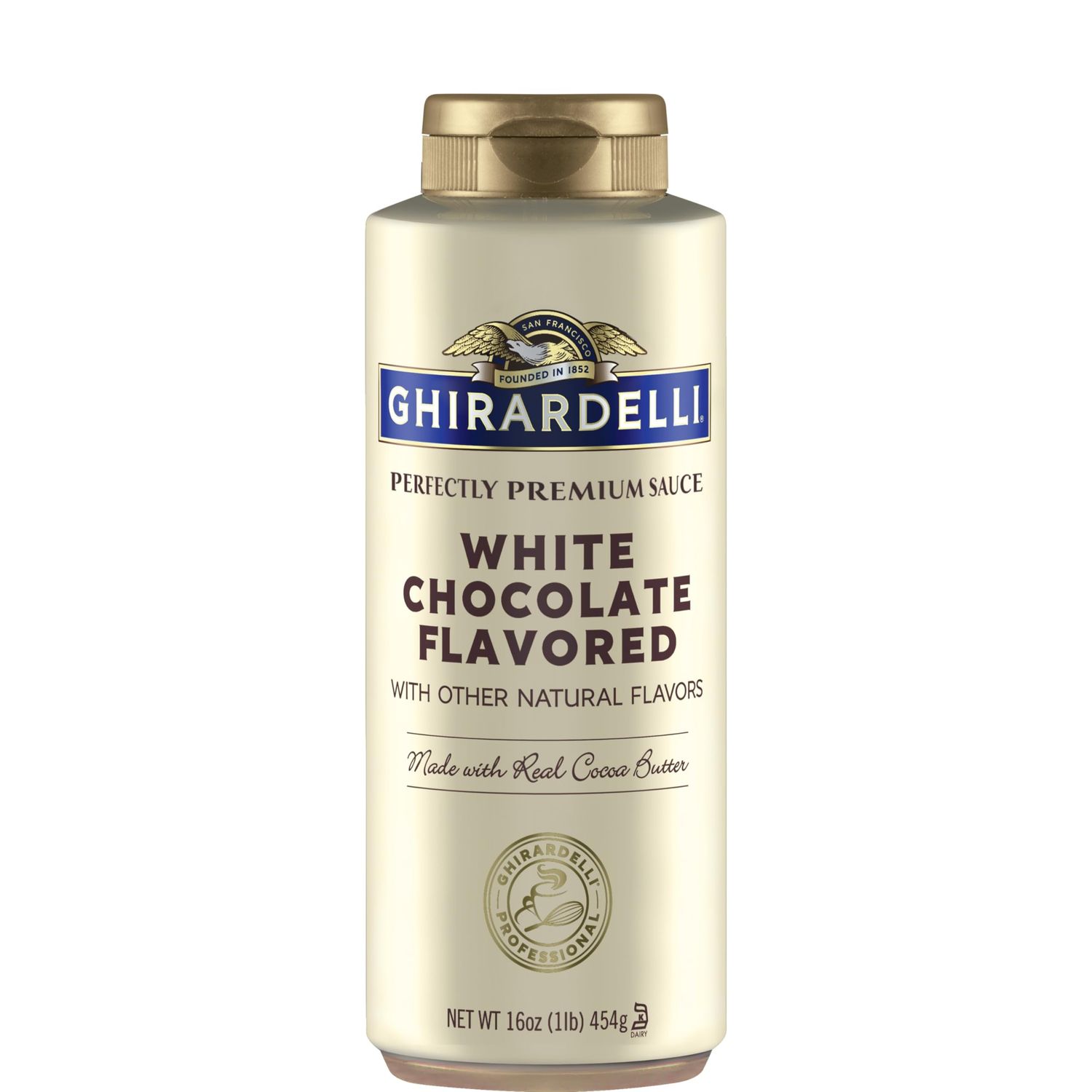 Ghirardelli White Chocolate Flavored Sauce Squeeze Bottle, White Chocolate Flavored Sauce, 16 Oz