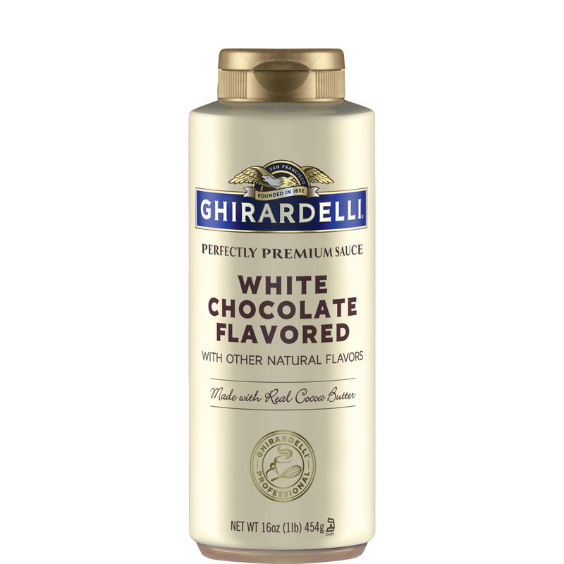 Ghirardelli White Chocolate Flavored Sauce Squeeze Bottle, White Chocolate Flavored Sauce, 16 Oz