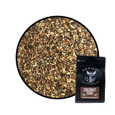Revival Tea Company Coconut Chai Tea - Black Tea Blend with Fresh Spiced Chai and Coconut Flavor - 24 Tea Bags