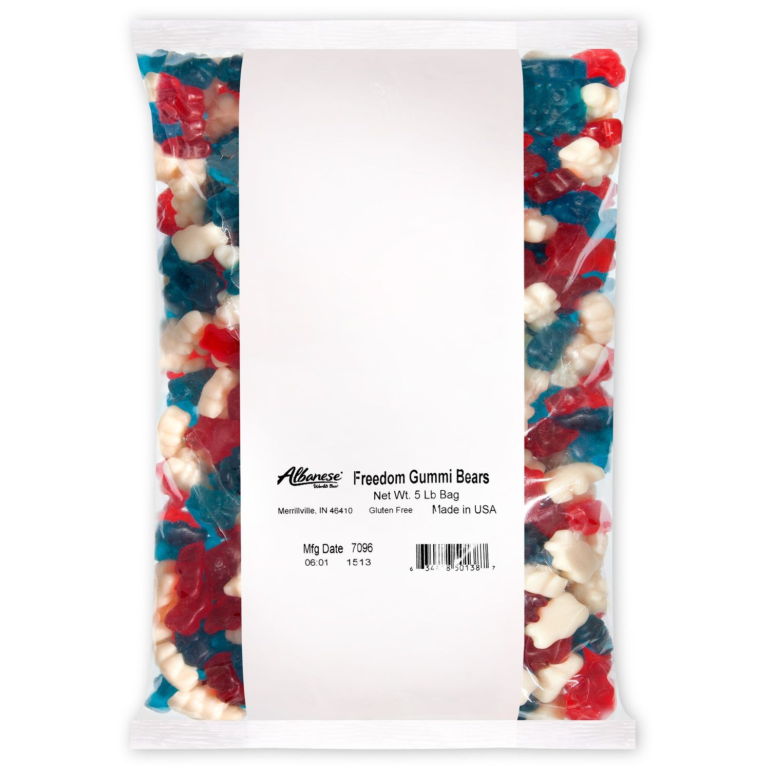 Albanese Candy, Freedom Gummi Bears, 5 Pound Bag