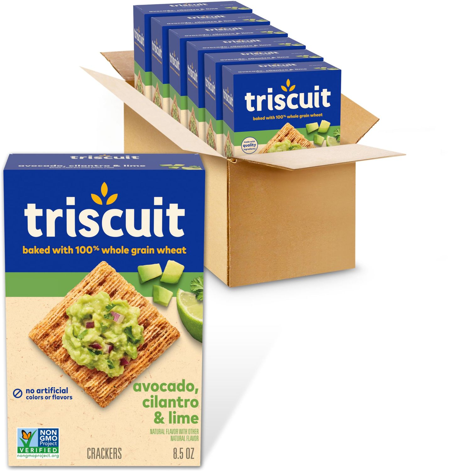 Triscuit Avocado, Cilantro &amp; Lime Whole Grain Wheat Crackers, 6 - 8.5 oz Boxes