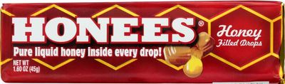 Honees Honey Filled Drops, Honey Cough Drops with Real Honey-Natural Sore Throat Relief-Nothing Artificial-Throat Coat Lozenges, Natural Cough Suppressant, Non-GMO, Gluten Free (6 Pack - 54 Drops)