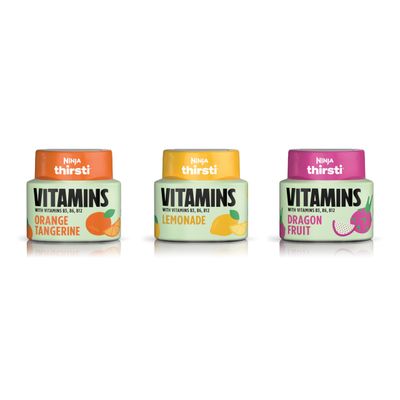 Ninja Thirsti Flavored Water Drops, FRUITI CHILL Variety Pack, Bold Fruit Flavor, Sparkling or Still Calories, Zero Sugar, Makes 17, 12oz drinks, 3 Pack, WCFV4