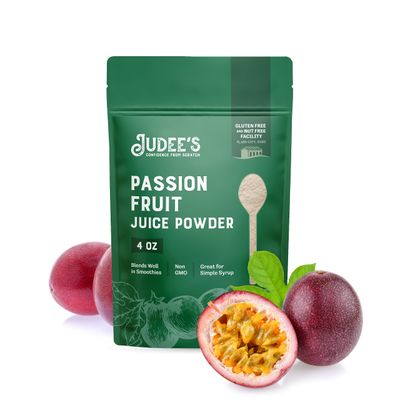 Judee&#39;s Passion Fruit Juice Powder 4 oz - Delicious and 100% Gluten-Free and Keto-Friendly - Blends Well in Smoothies and Drinks - Great for Baking and Flavoring