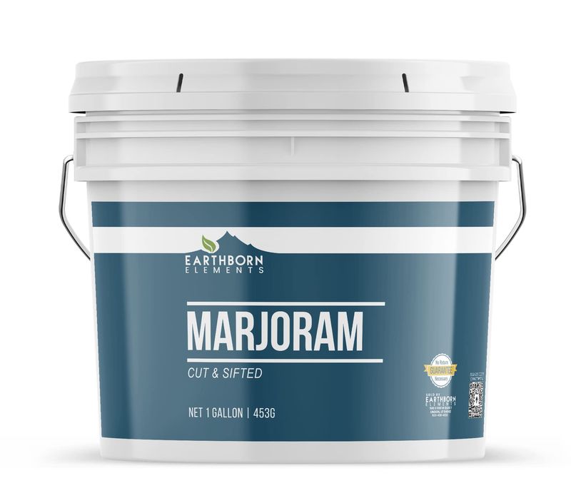 Earthborn Elements Marjoram 1 Gallon Bucket, Cut &amp; Sifted, Versatile Herb