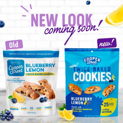 Cooper Street Cookies Twice Baked Italian Biscotti Cookies - Lemon Blueberry, Orange Cranberry and Cherry White Chunk | Crispy, Light and Healthy Cookies | Peanut & Dairy Free | 20oz | 3 Pack