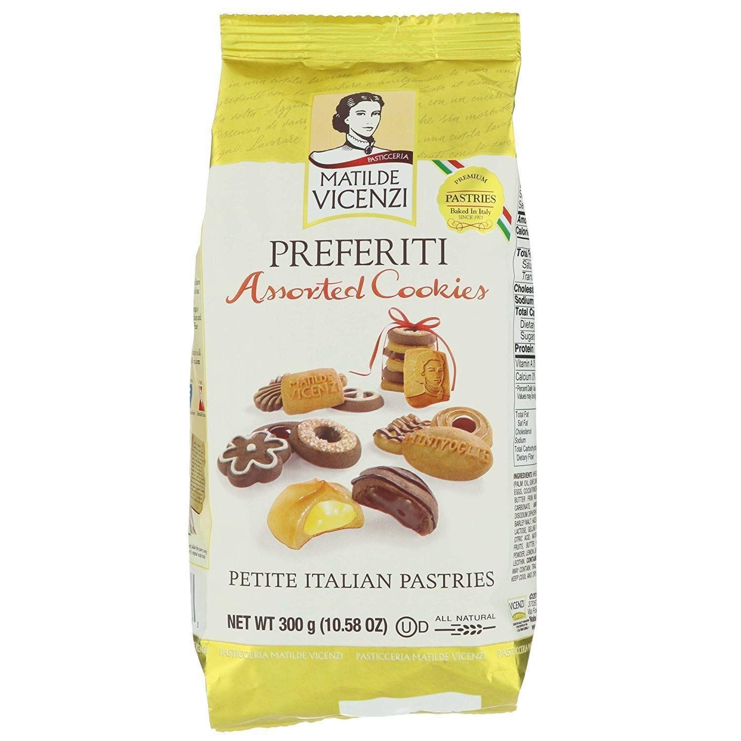 Pasticceria Matilde Vicenzi Assorted Shortbread Cookies, 10.58 oz (300g), Kosher, Dairy Mini Pastries - Made in Italy