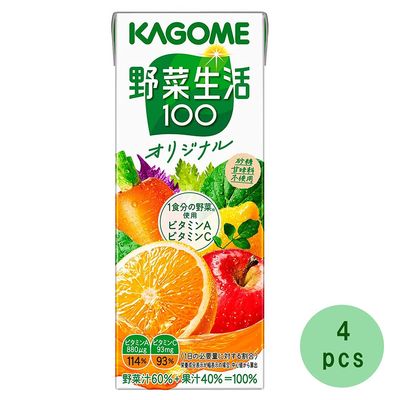 Vegetable Life 100 Original 7.1oz 4pcs Japanese Soft Drink Kagome Ninjapo