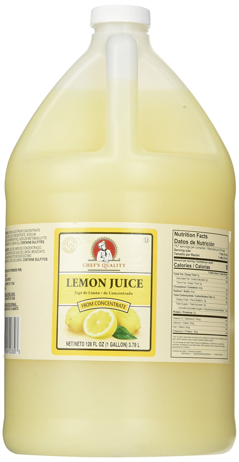 Chef&#39;s Quality Lemon juice, 128 Ounce