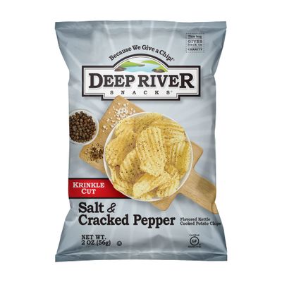 Deep River Snacks Salt &amp; Cracked Pepper Kettle Cooked Potato Chips, 2 Ounce (Pack of 24)