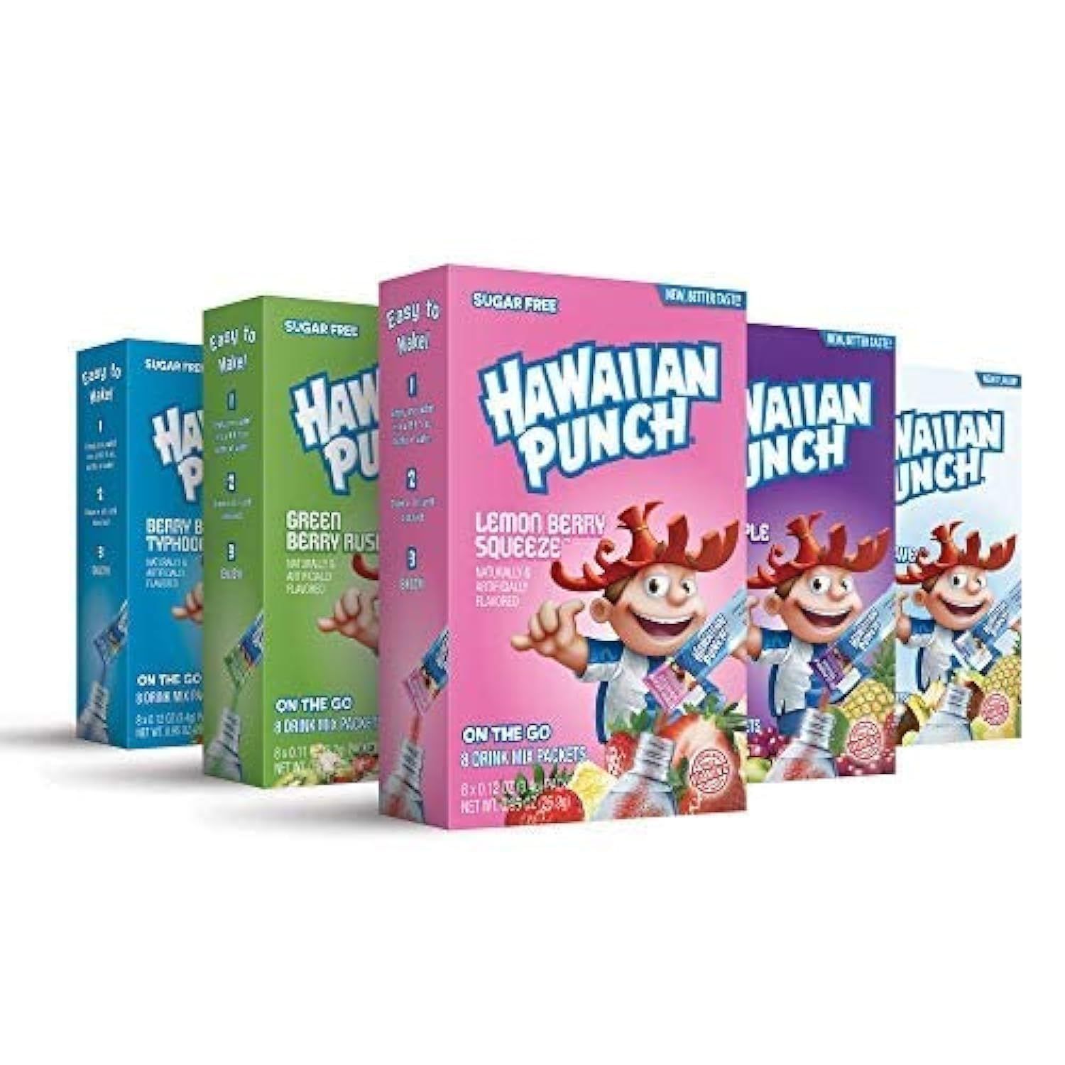 Hawaiian Punch, Paradise Variety Pack- Powder Drink Mix - (5 boxes, 40 sticks) - Sugar Free &amp; Delicious, Excellent source of Vitamin C, Makes 40 flavored water beverages