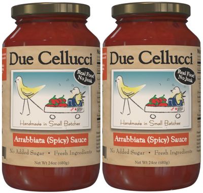 Due Cellucci Tomato Sauce (Arrabbiata (Spicy), Pack of 2)