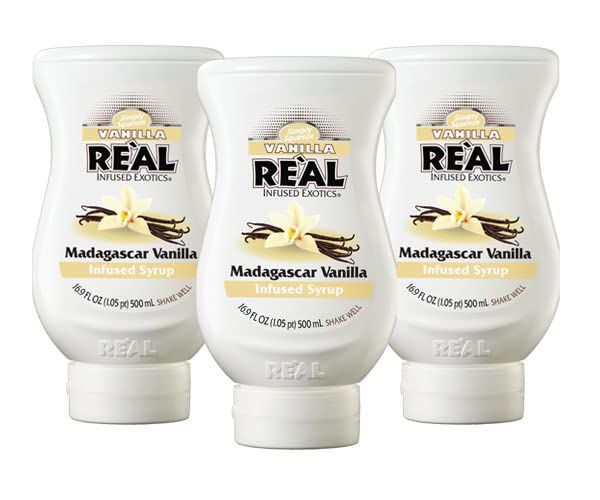 Vanilla Rel Infused Exotics, Madagascar Vanilla Infused Syrup, 16.9 FL OZ Squeezable Bottle (Pack of 3)