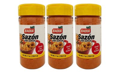 3 PACK Sazon with Saffron con azafran Paella Seasoning Kosher 3x7 oz jars