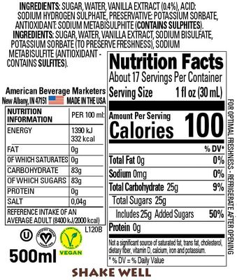 Vanilla Rel Infused Exotics, Madagascar Vanilla Infused Syrup, 16.9 FL OZ Squeezable Bottle (Pack of 3)