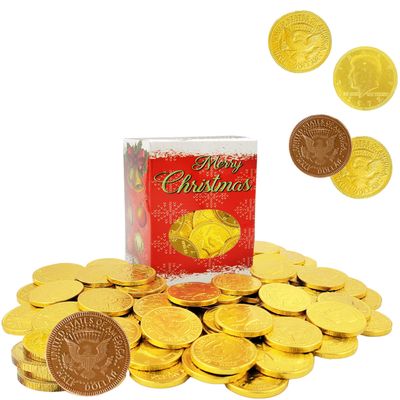 Fruidles Christmas Premium Belgian Milk Chocolate Gold Coins, Candy Stocking Stuffers, Nut-Free Chocolate Candy (Half Pound)
