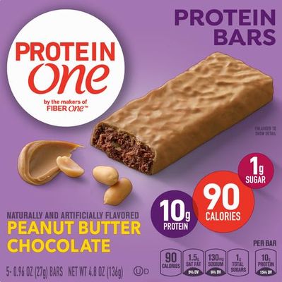 Protein One 90 Calorie Protein Bars, Peanut Butter Chocolate, Keto Friendly, 5 Ct, 4.8 oz