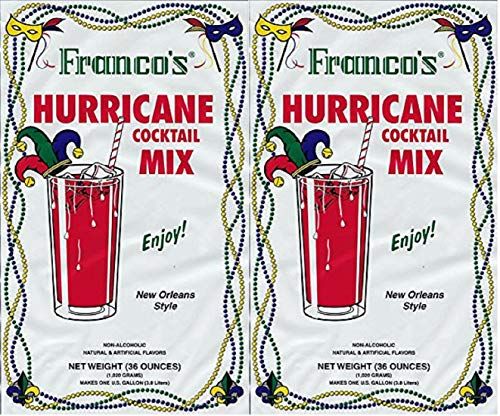 Franco&#39;s New Orleans Style Hurricane Cocktail Mix, 36 Ounce Pouch (Pack of 2, Makes 2 Gallons Total)